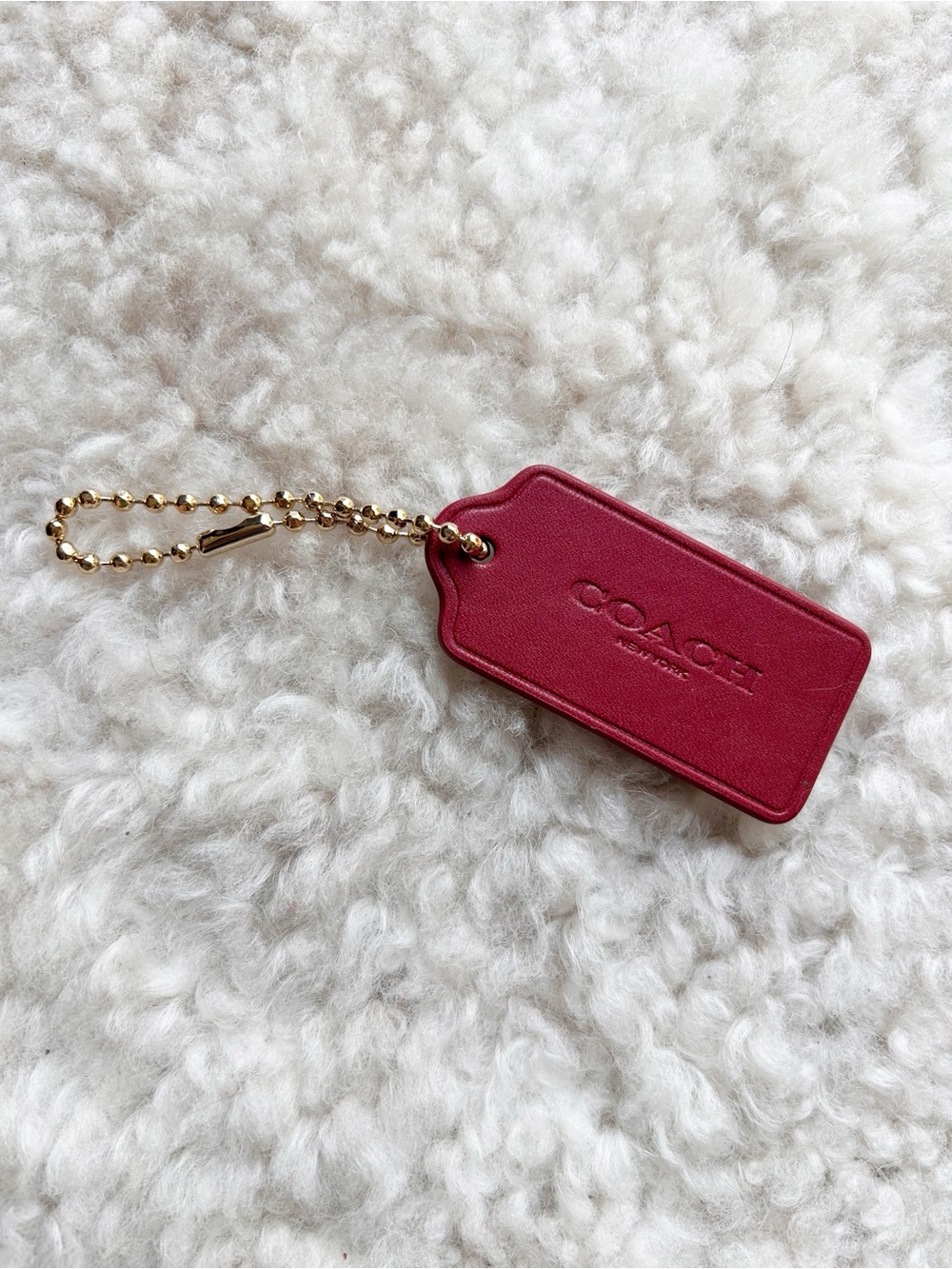 Coach Hangtag Red Merlot Butterfly Gold Chain